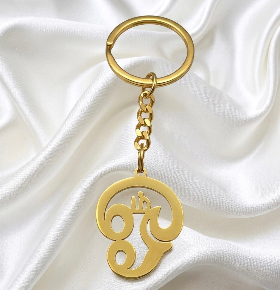 Gold Om Symbol Keychain