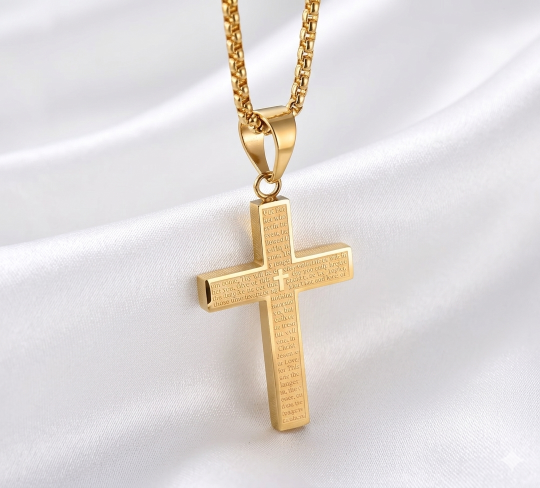 Gold Cross Pendant Necklace