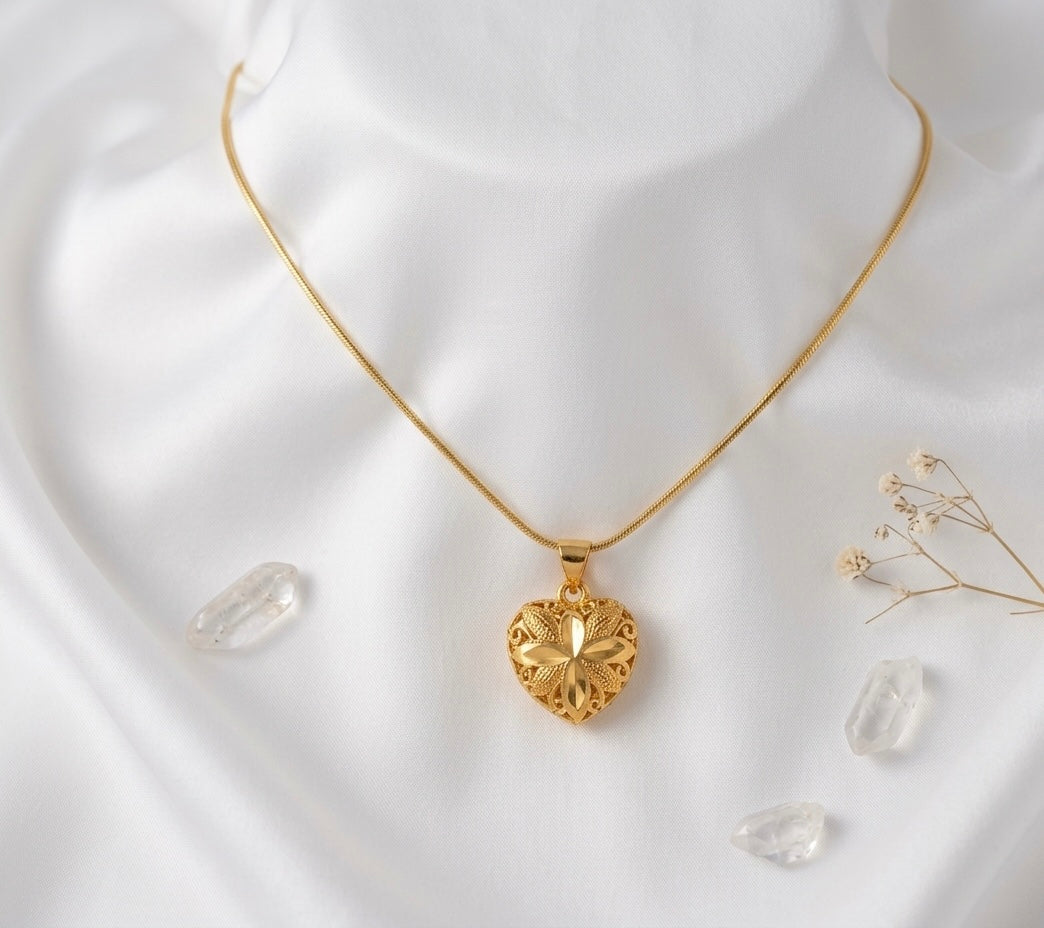 18K Gold Plated Heart Jewellery Set