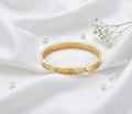 Four Leaf Clover Bangle Bracelet - Gold