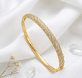 18K Gold Plated Twist Inlaid Bangle Bracelet