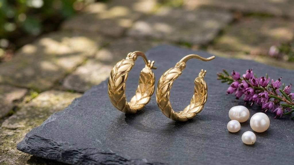 Gold Twisted Hoop Earrings