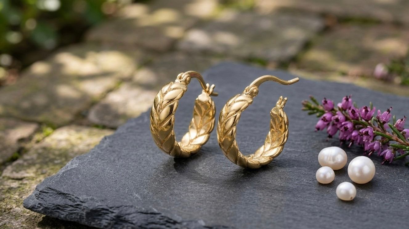 Gold Twisted Hoop Earrings