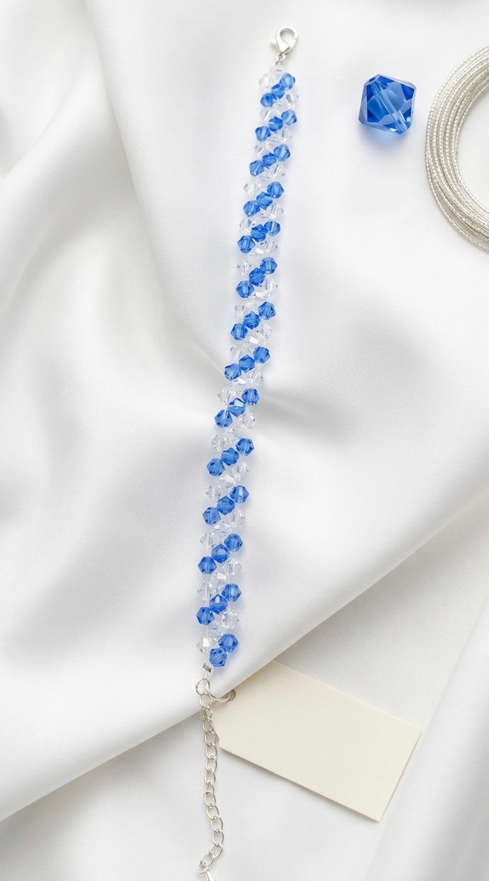 Blue & White Beaded Bracelet