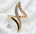 Gold Zirconia S-Wave Statement Ring