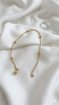 Gold Bead Station Snake Chain Bracelet