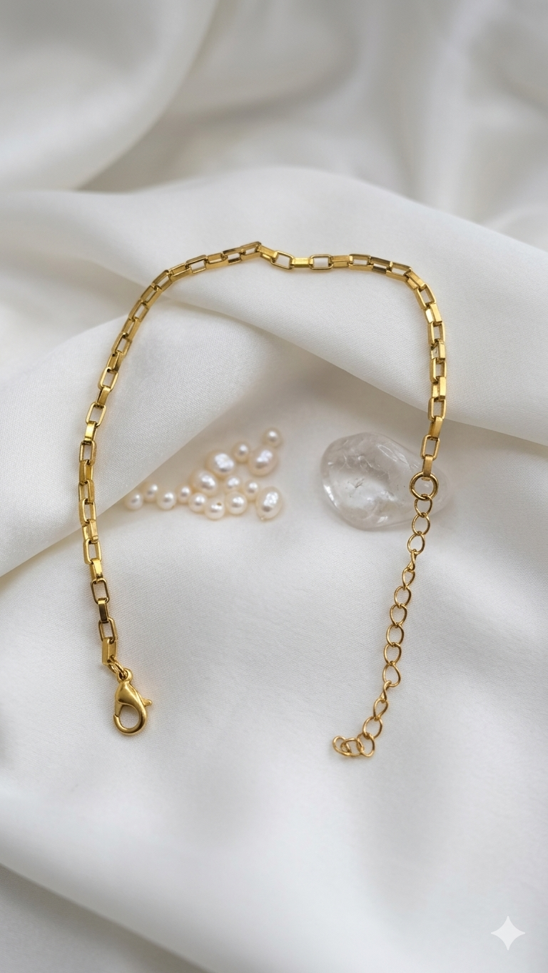 18K Gold Plated Box Chain Bracelet